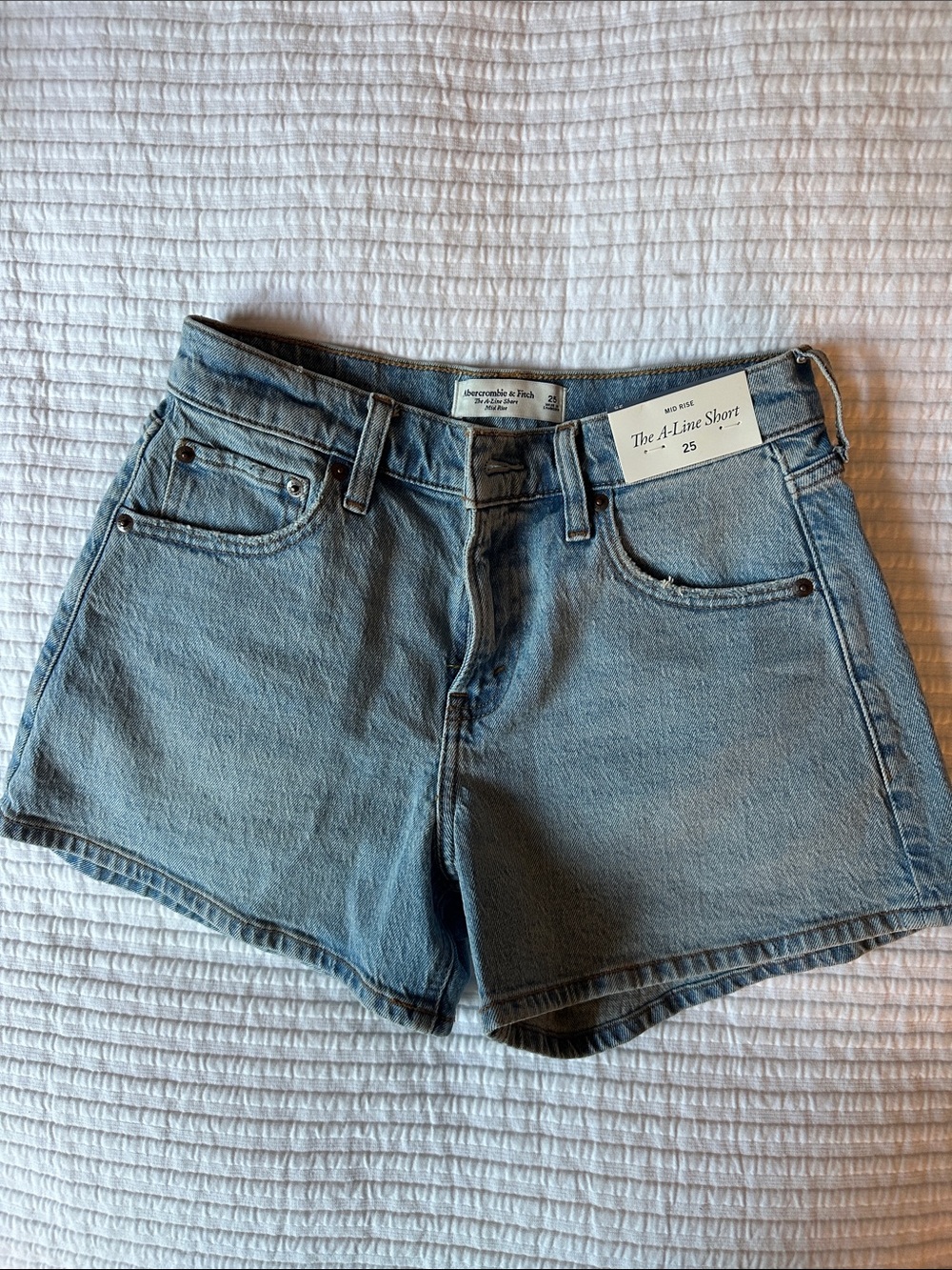 Abercrombie & Fitch Light Blue Denim A-Line Shorts